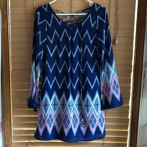 NWOT Blue tribal print swing dress